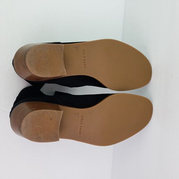 Cole Haan Alayna Slouch Womens Size 6.5 Black Suede Slouch Heeled Booties Boots - Picture 8 of 11